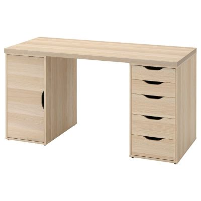 NORAH 05 - Norah Study Table with drawer set and cupboard